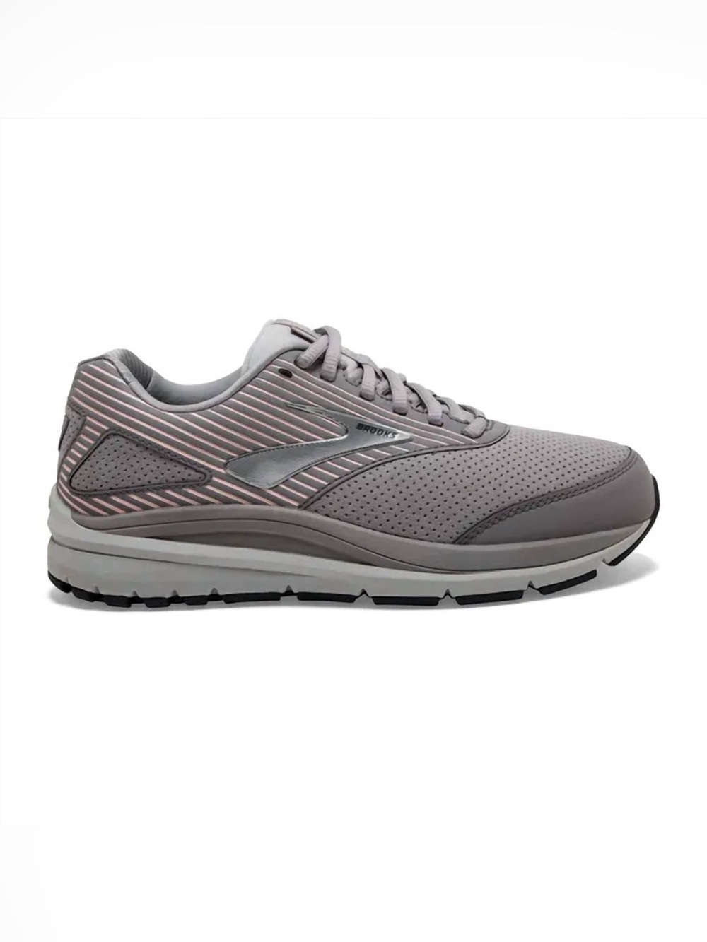 Brooks Women's Gray and Pink Striped Lace-Up Sneakers